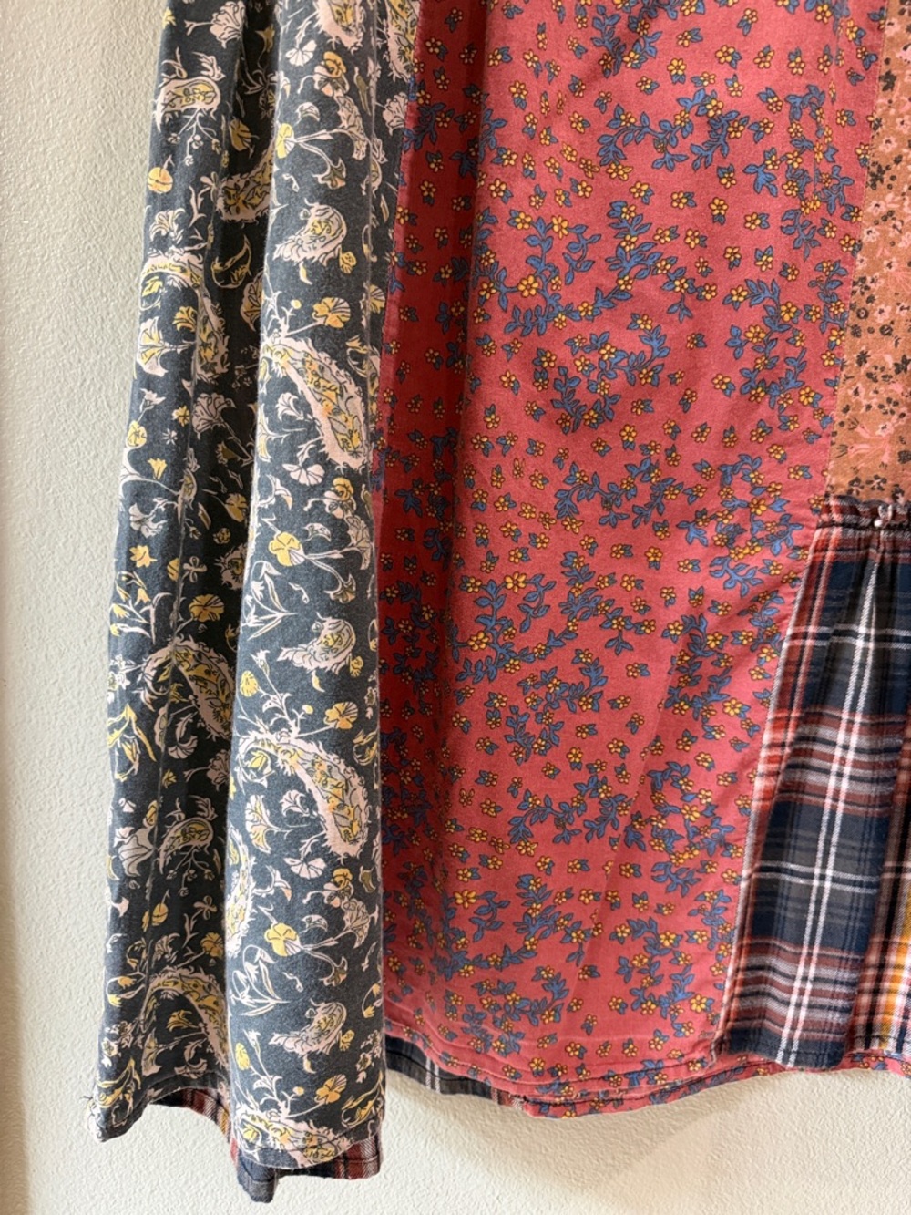 NATURAL LIFE ' Mixed-Print Patchwork Dress - Navy, Rust & Tan - Picture 7 of 9